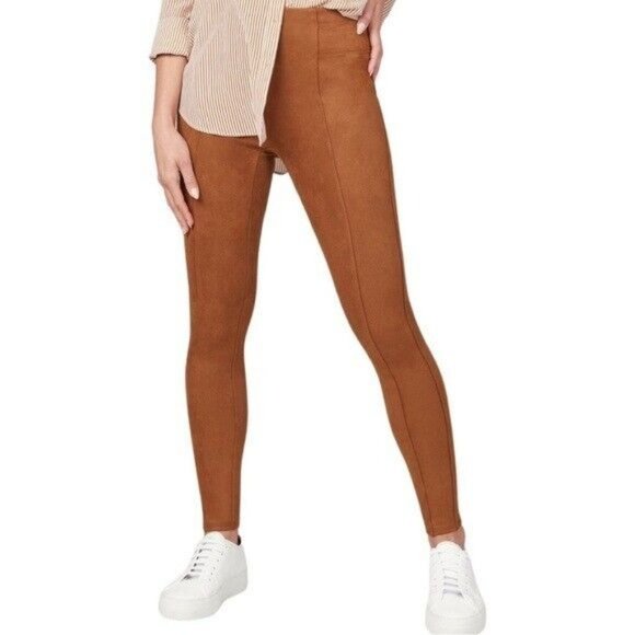 Spanx Faux Suede Rich Caramel Leggings - Picture 4 of 11